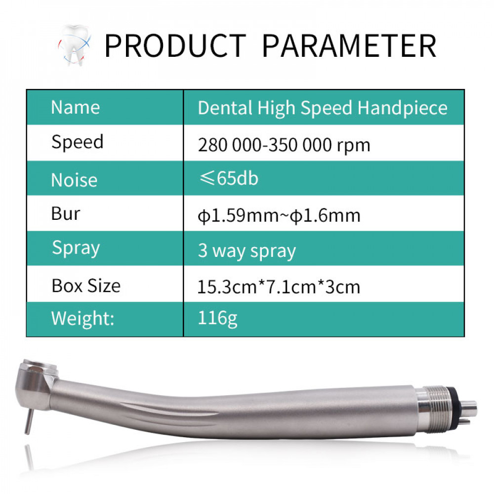 thumbnail image 2 of US Dental High-Speed Handpiece With E-Generator Fiber Optic & 3-Way Spray (4-Hole) 2 of 4